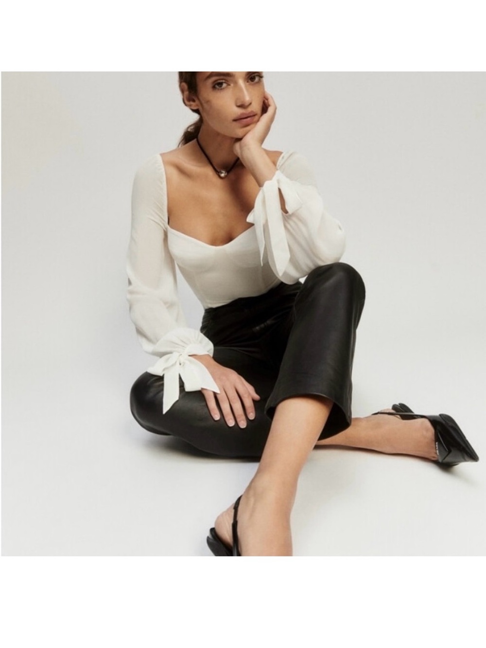 NWT Reformation Sawtelle top in Gossamer, size 2